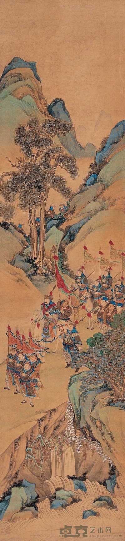 无款 战街亭 屏条 173×41cm